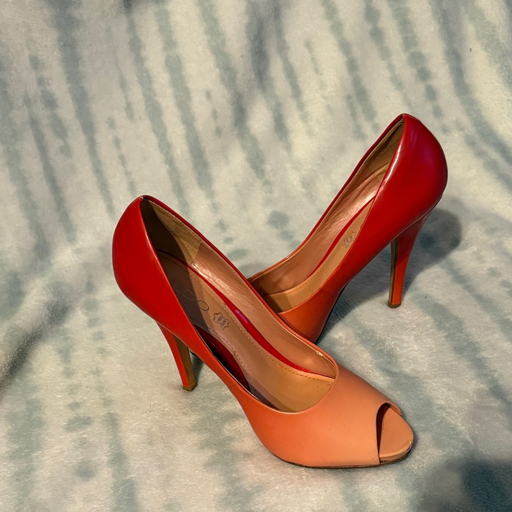 Aldo Vibrant Red and Orange Heels